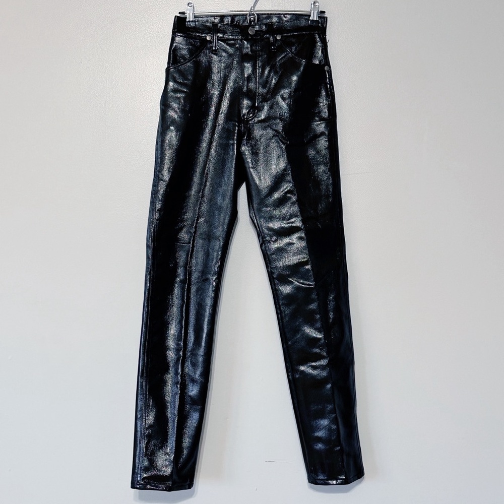 Vintage Wrangler Shiny Vinyl Straight Leg Pants Size 32 Mid-Rise